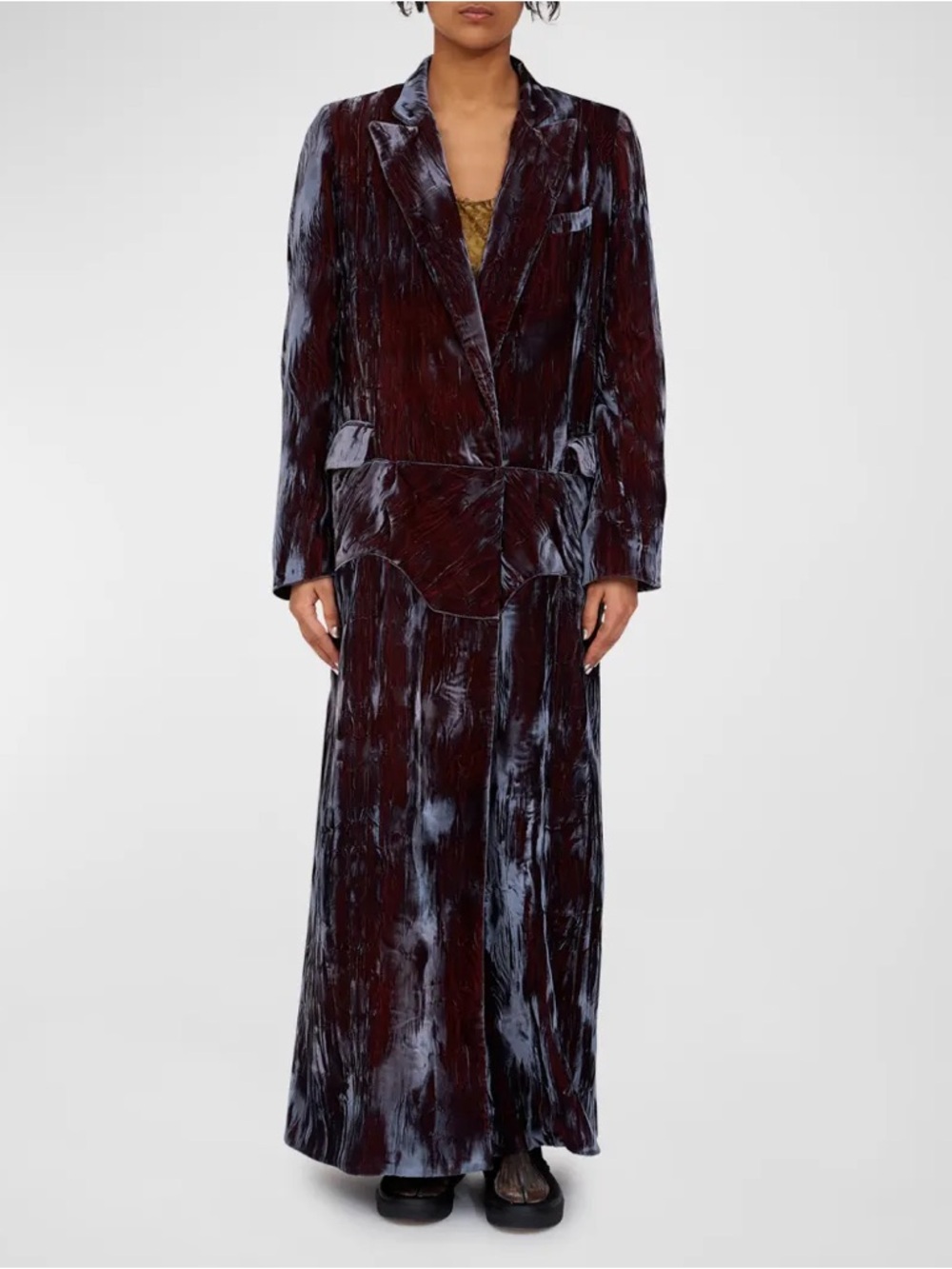 Collina Strada Wolverine Long Velvet Coat
